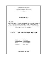 Xác định tỷ lệ cầu trùng và hiệu quả phòng, trị bệnh của hai loại thuốc Hancoc và Bio – anticoc ở gà Lương Phượng Hoa tại trại gà thương phẩm huyện Đồng Hỷ, tỉnh Thái Nguyên.