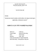 Đánh giá chất lượng nước sông Cầu đoạn chảy qua huyện Hiệp Hòa, tỉnh Bắc Giang.