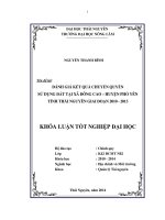 Đánh giá kết quả chuyển quyền sử dụng đất tại xã Đông Cao - huyện Phổ Yên - tỉnh Thái Nguyên giai đoạn 2010 – 2013.