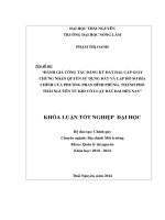 Đánh giá thực trạng công tác đăng kí đất đai, cấp giấy chứng nhận quyền sử dụng đất và lập hồ sơ địa chính của phường Phan Đình Phùng – thành phố Thái Nguyên từ khi có luật đất đai đến nay.
