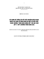 Xây dựng hệ thống câu hỏi trắc nghiệm khách quan nhiều lựa chọn sử dụng đánh giá một số kiến thức thuộc chương Dòng điện không đổi của học sinh lớp 11 THPT (chương trình nâng cao)