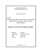 Tìm hiểu nhận thức của người dân về môi trường trên địa bàn xã Đạo trù, huyện Tam Đảo, tỉnh Vĩnh Phúc.