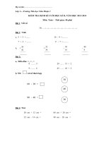 Đề kiểm tra cuối học kì 2 môn Toán lớp 1 năm 2014 trường tiểu học Cắm Muộn 2, tỉnh Nghệ An Đề thi học kì II môn Toán lớp 1 có đáp án