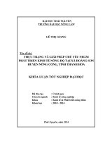 Thực trạng và giải pháp chủ yếu nhằm phát triển kinh tế nông hộ tại xã Hoàng Sơn huyện Nông Cống, tỉnh Thanh Hóa.
