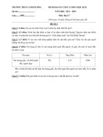 Đề thi học kì 2 môn Địa lý lớp 7 năm 2015 trường THCS Cảnh Dương, tỉnh Quảng Bình