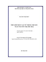 Thế giới nhân vật nữ trong truyện ngắn Nguyễn Thị Thu Huệ