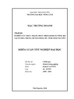 Nghiên cứu thực trạng phát triển Kinh tế nông hộ tại xã Hóa Trung, huyện Đồng Hỷ, tỉnh Thái Nguyên.