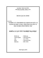 Nghiên cứu tình hình mắc bệnh giun đũa gà tại huyện Phú Lương, tỉnh Thái Nguyên và một số biện pháp phòng trị.