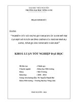 Nghiên cứu xây dựng quy hoạch cây xanh đô thị tại một số tuyến đường chính của thành phố Hạ Long, tỉnh Quảng Ninh đến năm 2020.