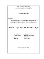 Đánh giá thực trạng chất lượng nước thải bệnh viện Đa khoa tỉnh Bắc Kạn năm 2012 - 2013, sau 2014.
