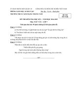 Đề kiểm tra học kì 2 môn Ngữ Văn lớp 7 năm 2015 trường THCS Cách Mạng Tháng Tám