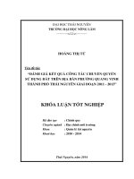 Đánh giá kết quả công tác công tác chuyển quyền sử dụng đất trên địa bàn phường Quang Vinh- TP Thái Nguyên giai đoạn 2011-2013.