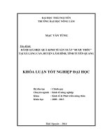 Đánh giá hiệu quả kinh tế sản xuất rượu thóc tại xã Lăng Can, huyện Lâm Bình, tỉnh Tuyên Quang.