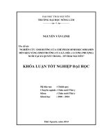 Nghiên cứu ảnh hưởng của việc sử dụng chế phẩm sinh học SORAMIN đến khả năng sinh trưởng của gà (Mía × Lương Phượng) nuôi tại xã Quyết Thắng - TP Thái Nguyên.