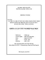 Vai trò của phụ nữ dân tộc Mông trong phát triển kinh tế nông hộ trên địa bàn xã Quang Hán - huyện Trà Lĩnh - tỉnh Cao Bằng.