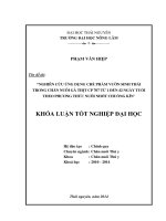 Nghiên cứu ảnh hưởng của chế phẩm vườn sinh thái đến khả năng sinh trưởng của đàn gà thịt CP707 từ 1 đến 42 ngày tuổi theo phương thức nuôi nhốt chuồng kín.
