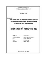 Đánh giá hiện trạng môi trường nước sinh hoạt và đề xuất giải pháp quản lý, cung cấp nước sinh hoạt trên địa bàn thị trấn Yến Lạc, huyện Na Rì, tỉnh Bắc Kạn.