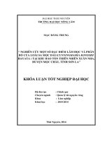 Nghiên cứu một số đặc điểm lâm học và phân bố của loài Sa Mộc Dầu (Cunninghamia konishii Hayata ) tại Khu bảo tồn thiên nhiên Xuân Nha,huyện Mộc Châu, tỉnh Sơn La.