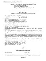 Đề thi tuyển sinh vào lớp 10 môn Toán năm học 2015-2016 Sở GD-ĐT Tây Ninh