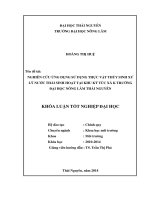 Nghiên cứu ứng dụng sử dụng Thực vật thủy sinh xử lý nước thải sinh hoạt tại khu kí túc xá K trường Đại học Nông Lâm Thái Nguyên