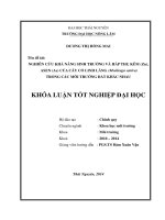 Ứng dụng thực vật thủy sinh trong xử lý nước khu nuôi trồng thủy sản trường Đại học Nông Lâm Thái Nguyên.