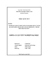 Đánh giá chất lượng nước ngầm khu dân cư xung quanh nghĩa trang Dốc Lim xã Thịnh Đức, thành phố Thái Nguyên.
