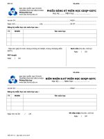 Phiếu đăng ký miễn học GDQP, GDTC (Trường ĐH Bách khoa_ĐH Quốc gia TP.HCM)