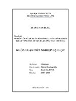 Nghiên cứu và đề xuất một số giải pháp giảm nghèo tại Xã Tổng Cọt huyện Hà Quảng - tỉnh Cao Bằng.