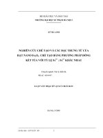 Nghiên cứu chế tạo và các đặc trưng từ của hạt Nano Fe3O4 chế tạo bằng phương pháp đồng kết tủa với tỷ lệ Fe3+  Fe2+ khác nhau