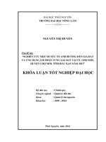 Nghiên cứu một số yếu tố ảnh hưởng đến giá đất và ứng dụng GIS phân vùng giá đất tại TT. Chợ Mới - huyện Chợ Mới - tỉnh Bắc Kạn năm 2013.