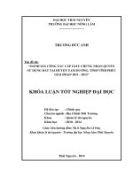 Đánh giá công tác cấp giấy chứng nhận quyền sử dụng đất tại huyện Tam Dương, tỉnh Vĩnh Phúc giai đoạn 2011 - 2013.