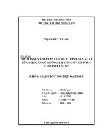 Khảo sát quy trình sản xuất sữa chua ăn có đường tại công ty cổ phần elovi việt nam