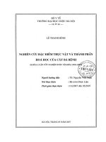 Nghiên cứu đặc điểm thực vật và thành phần hóa học của cây bá bệnh