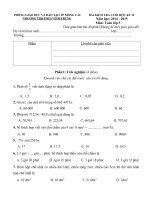 Đề kiểm tra cuối học kì 2 môn Toán lớp 5 năm học 2014-2015 trường TH&THCS Vĩnh Trung, Quảng Ninh