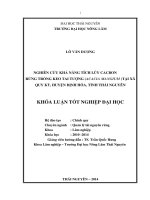 Nghiên cứu khả năng tích lũy cacbon Rừng trồng Keo tai tượng(Acaci mangium) tại xã Quy Kỳ, huyện Định Hóa, tỉnh Thái Nguyên.