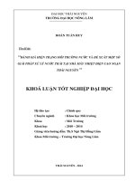 Đánh giá hiện trạng môi trường nước và đề xuất một số giải pháp xử lý nước thải tại nhà máy Nhiệt Điện Cao Ngạn Thái Nguyên.