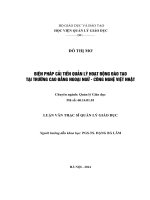 Biện pháp cải tiến quản lý hoạt động đào tạo tại trường cao đẳng Ngoại Ngữ - Công nghệ Việt Nhật