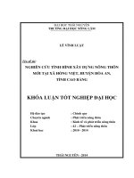 Nghiên cứu tình hình xây dựng nông thôn mới tại xã Hồng Việt, huyện Hòa An, tỉnh Cao Bằng.