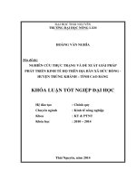 Nghiên cứu thực trạng và đề xuất giải pháp phát triển kinh tế hộ trên địa bàn xã Đức Hồng- Huyện trùng khánh - Tỉnh Cao Bằng.