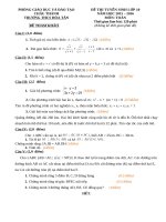Đề thi thử vào lớp 10 môn Toán năm học 2015 - 2016 trường THCS Hòa Tân, Đồng Tháp