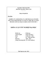 Nghiên cứu ảnh hưởng của chế phẩm All-zym đến khả năng sinh trưởng của đàn gà thịt Mía x Lương Phượng nuôi tại trại gà khoa Chăn nuôi thú y.