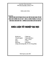 Đánh giá hiệu quả sử dụng của hai loại thức ăn khác nhau tới khả năng sinh trưởng của gà thịt F1 (Mía lai Lương Phượng) tại trại Chăn nuôi gia cầm khoa Chăn nuôi thú y, trường Đại học Nông Lâm Thái Nguyên.