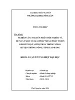 Nghiên cứu nguyên nhân đói nghèo và đề xuất một số giải pháp nhằm phát triển kinh tế hộ tại thị trấn Thông Nông, huyện Thông Nông, tỉnh Cao Bằng.