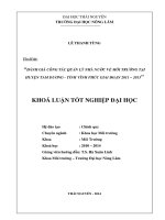 Đánh giá công tác quản lý nhà nước về môi trường tại huyện Tam Dương – tỉnh Vĩnh Phúc giai đoạn 2011 – 2013.