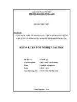 Xây dựng bản đồ phân hạng thích nghi đất trồng chè ở xã La Bằng - huyện Đại Từ - tỉnh Thái Nguyên.
