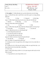 Đề kiểm tra cuối kì 2 môn Khoa học lớp 5 năm học 2014-2015 trường Tiểu học Kim Đồng