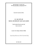 Các hệ tiên đề trong mô hình dữ liệu dạng khối