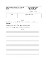 Đề kiểm tra học kì 2 môn Lịch Sử lớp 6 năm 2015 trường THCS Nguyễn Tất Thành, Phú Yên