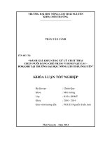 Đánh giá khả năng xử lý chất thải chăn nuôi bằng chế phẩm EM - Bokashi tại Trường Đại học Nông lâm Thái Nguyên.
