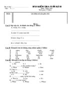 Đề thi học kì II lớp 3 trường THCS Long Mai 1 năm 2013 - 2014